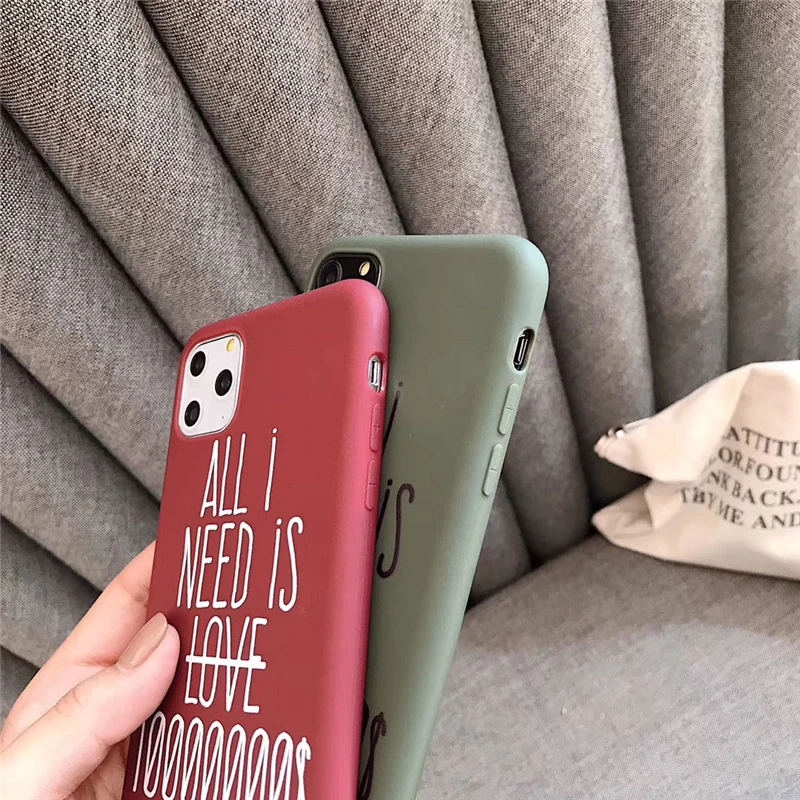 Мягкий чехол для телефона ярких цветов с милыми буквами для iphone 11, promax X XS MAX XR 7, 6, 6 S, 8 Plus, милый чехол для задней панели