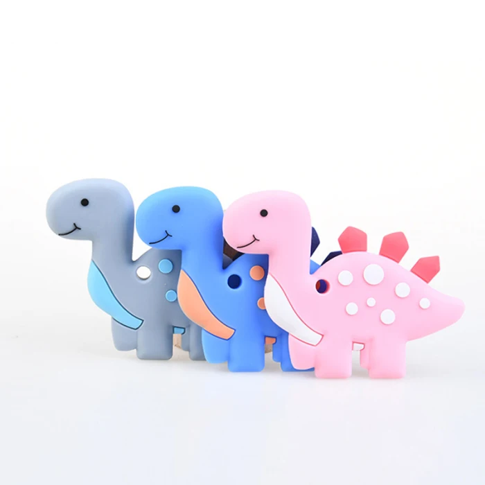 Мягкий силиконовый детский прорезыватель, милый мультяшный динозавр, игрушка для кормления детей, зубы AN88
