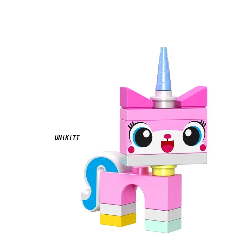 8 комплектов, мультяшный милый кот Unikitty Queasy Biznis с изображением сердитой кошечки, модель Astro Kitty, фигурки, блоки, подарок, Строительные кирпичи, игрушки для детей