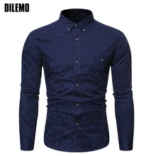 Новинка осени, хлопок, модные брендовые мужские рубашки на пуговицах s, приталенная уличная одежда с длинным рукавом, рубашки, повседневная мужская одежда