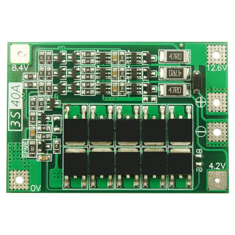 Balanced version 3S 40A литий-ионная батарея зарядное устройство Lipo сотовый модуль PCB плата защиты BMS для бурильного двигателя 12,6 в с балансом Прямая поставка - Цвет: Balanced version