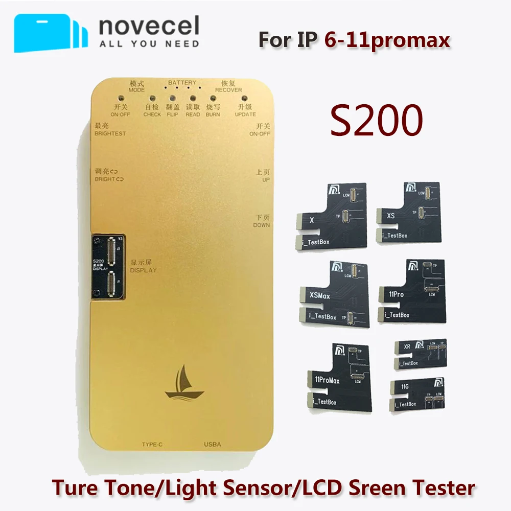 Novecel S200 LCD Тестер коробка для iPhone X XS XR 11 11pro MAX 8 7 6S Plus Материнская плата 3D Сенсорная