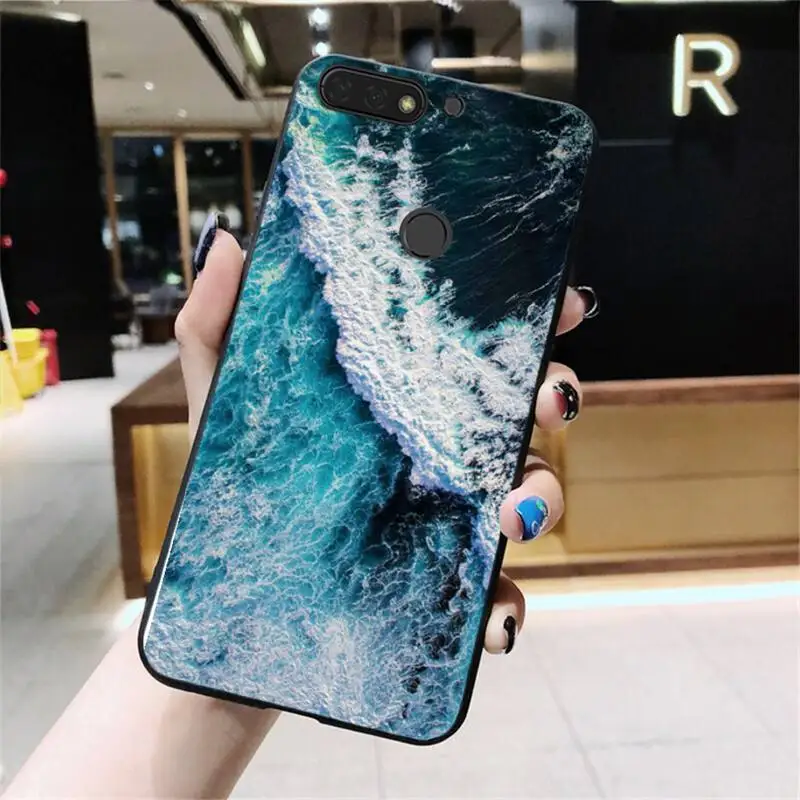 Высококачественный чехол для телефона Babaite с голубыми морскими волнами Huawei Honor 8X 9