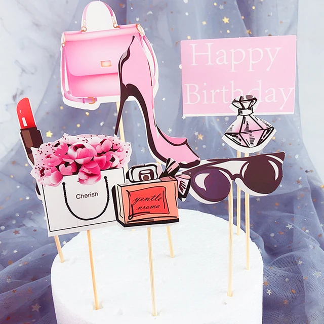 Perfume High-heeled Fashion Girl Cake Topper Cake Decoration