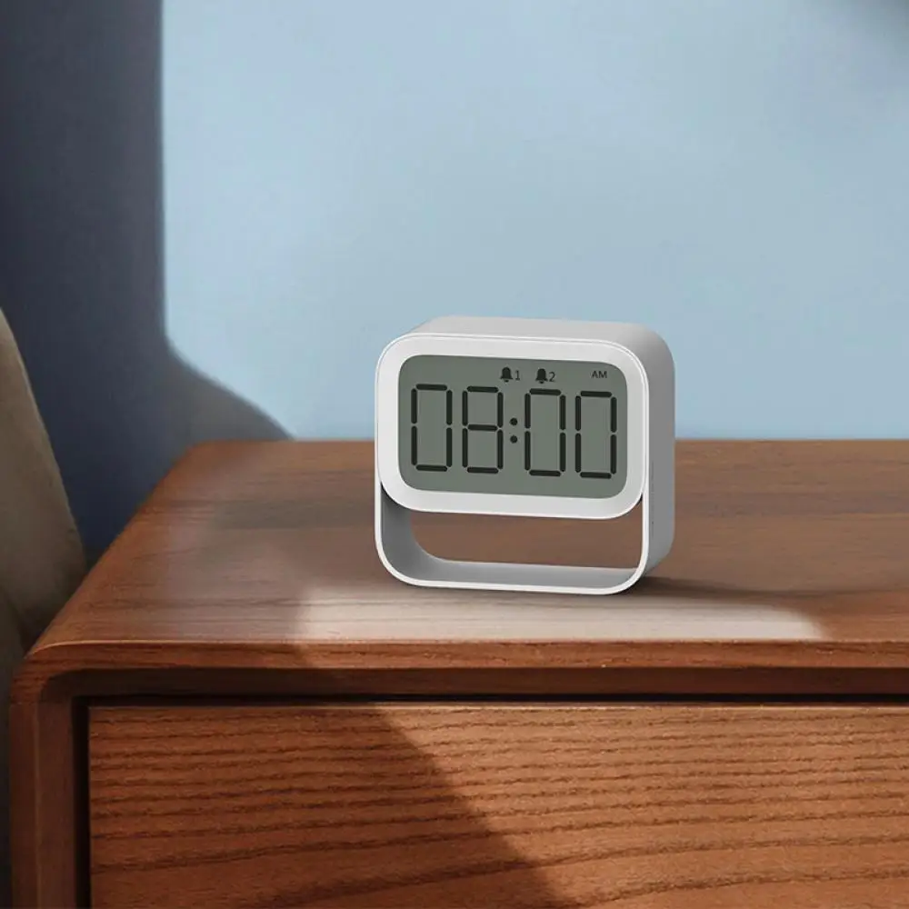 Alarm Clock FCL01 Mini Rechargeable Rectangle Large Screen LED Night Light Lamp