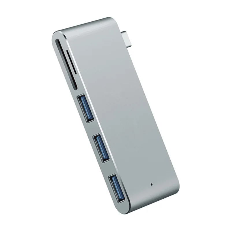 5 в 1 USB 3,1 type C концентратор адаптер USB 3,0 порты SD TF кард-ридер для MacBook H7ED - Цвет: Серый