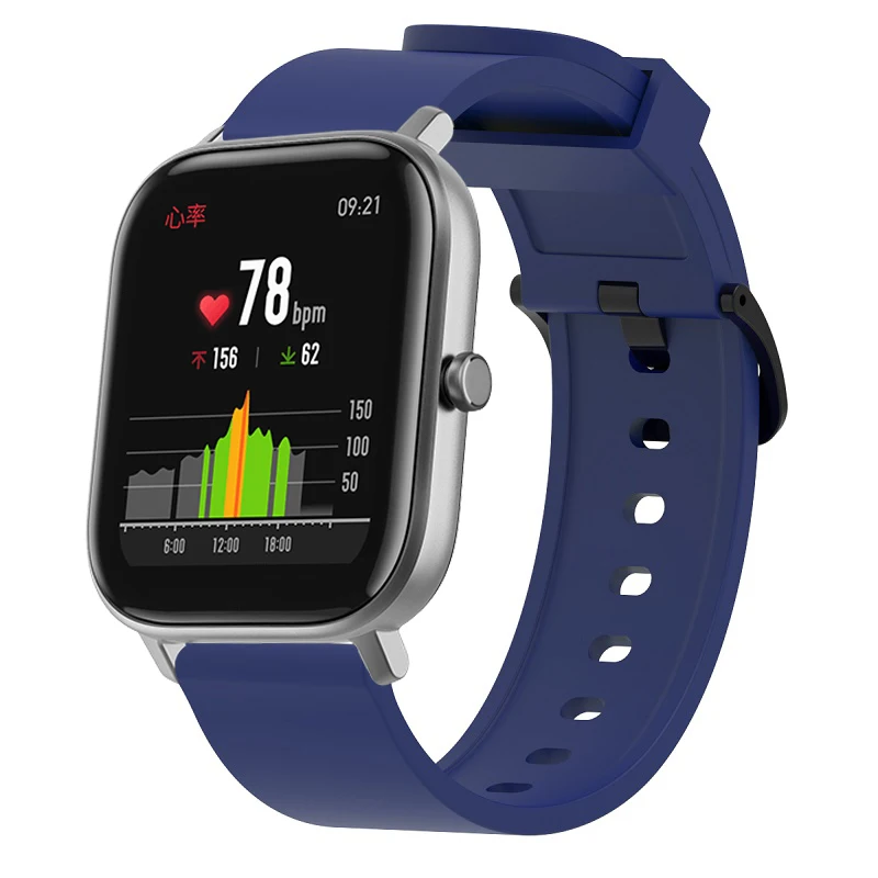 Силиконовый ремешок для Amazfit GTS/GTR 42 мм аксессуары для умных часов Bip Lite сменный ремешок для часов Correa