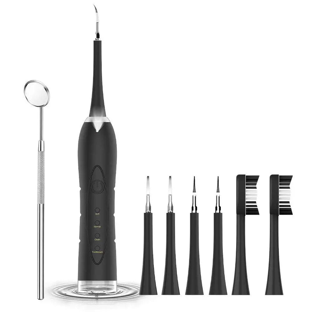 

Electric Ultrasonic Sonic Dental Scaler Tooth Calculus Remover Cleaner Tooth Stains Tartar Tool with 5 Replaceable Brush Head
