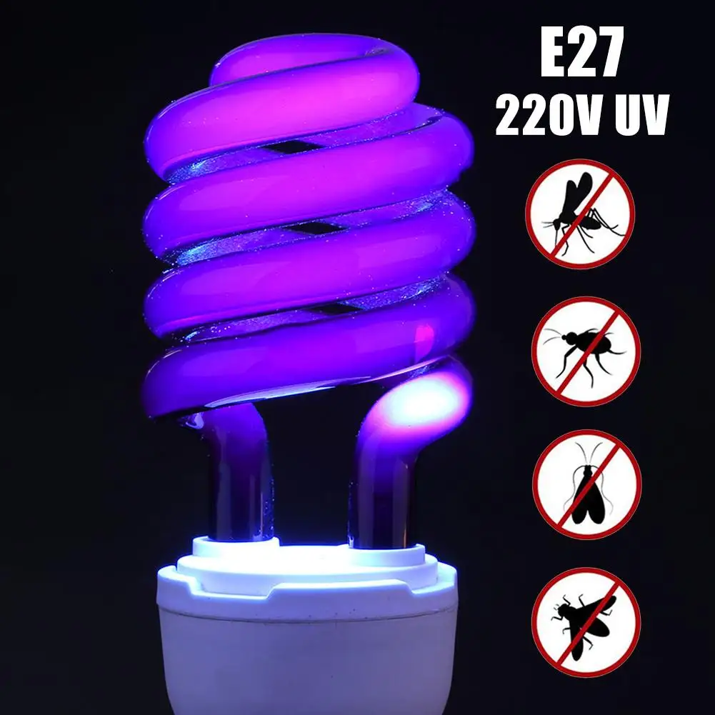 220V E27 экстренный энергоэкономичная УФ ультрафиолетовые люминесцентные черный