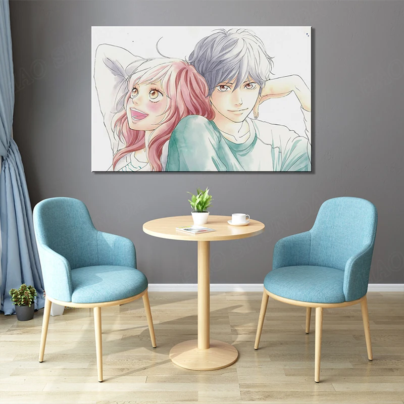 Anime Ao Haru Ride Love Fantasy Fabric Canvas Poster Living Room Home Wall  Decorative Canvas Art Prints Picture - Painting & Calligraphy - AliExpress