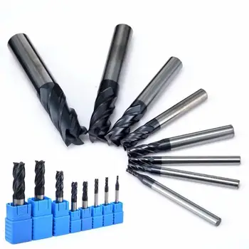

Carbide End Mill Set Tungsten Steel Milling Cutters 2-12mm for Milling Machine for Woodworking and Bit Processing Tools