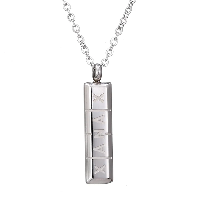 AMORUI Xanax Kalung Liontin Bar Pil 