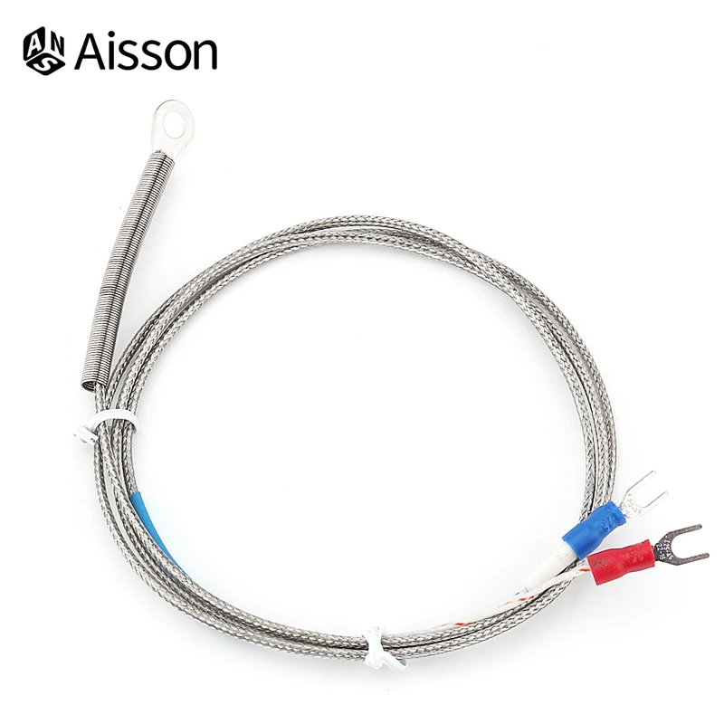 5mm Hole Washer Thermocouple Temperature Sensor Probe K E Type 1/2/3/4/5M Cable For Industrial Temperature Controller temperature sensor