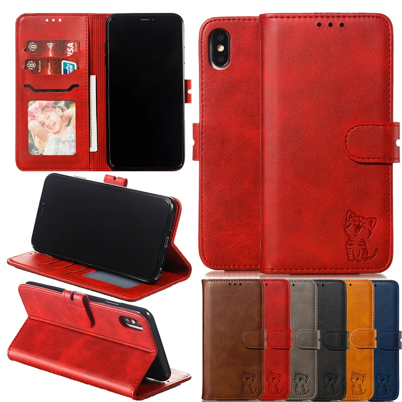 

Retro Leather Wallet Case For iphone 7 8 Plus 6 6S Phone Bags Magnetic Card Slot Flip Cover For iphone XS Max XR X Cases Coque