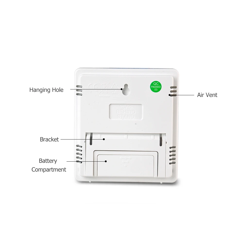 Комнатный термометр-гигрометр комнатный ℃/℉ Измеритель температуры и влажности Будильник термо-гигрометр с ЖК-дисплеем