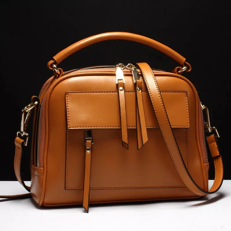 Женские сумки, новинка, высокая мода, простая женская кожаная Ретро сумка в европейском и американском стиле, сумка на плечо - Цвет: brown