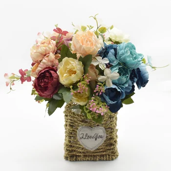 

Artificial peony bouquet 7 forks 7 heads Modern home decoration Wedding holiday supplies Diy Photo props Living room furnishings