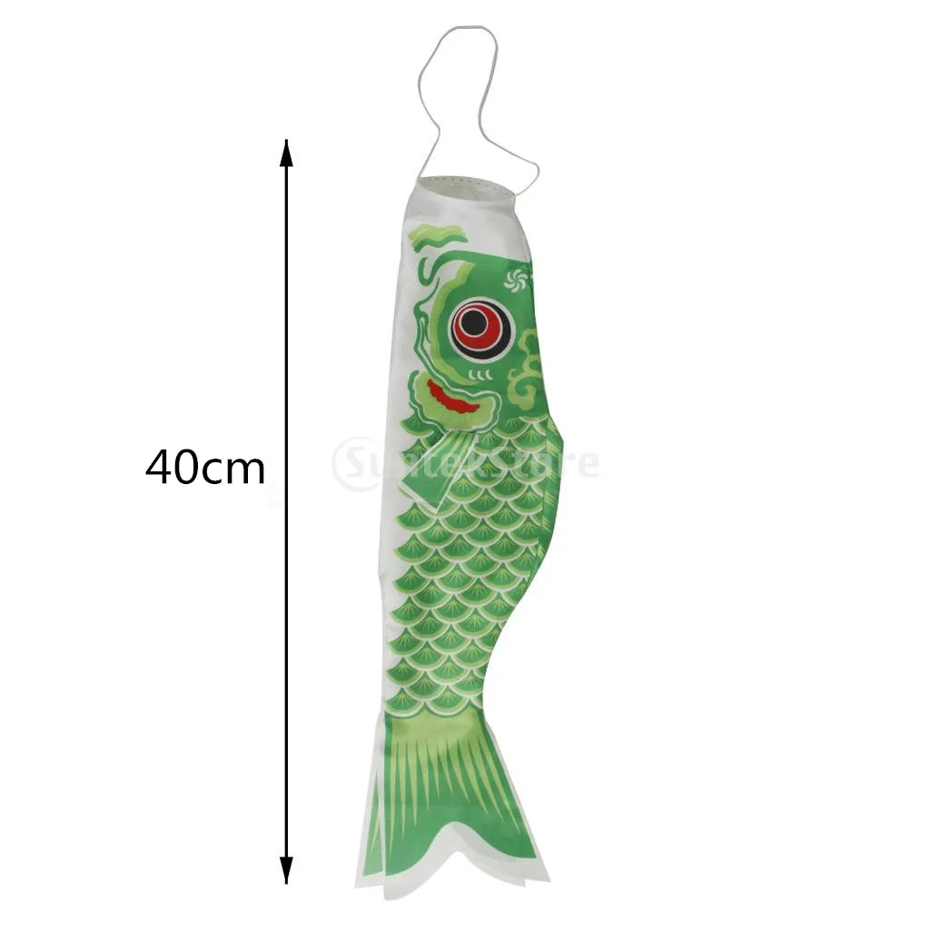 4pcs 40cm Koi Nobori Waterproof Carp Windsock Streamer Hanging Fish Flag Decor Kite Koinobori For Child Toy Fish Kite flagpole