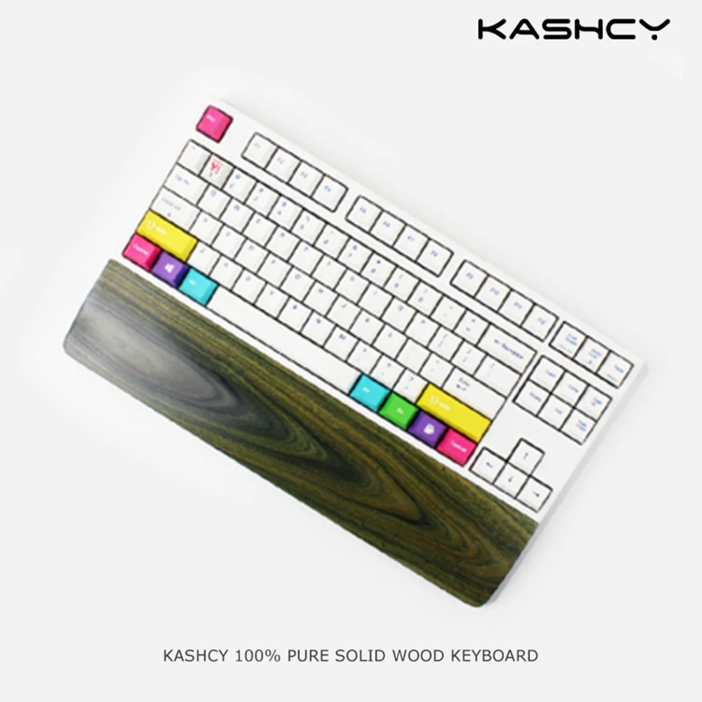 Descanso de Palma de Madeira Sólida para Jogos Suporte para o Pulso Kashcy Verawood Ergonômicos Teclado Mecânico Almofada 60 87 104 108 Teclas