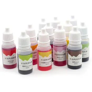 

ANGELADY 12 Colors DIY Baking Plastic Clay Water Oil Dual-use Epoxy Pigment 10ml DIY Jewelry Making Tool