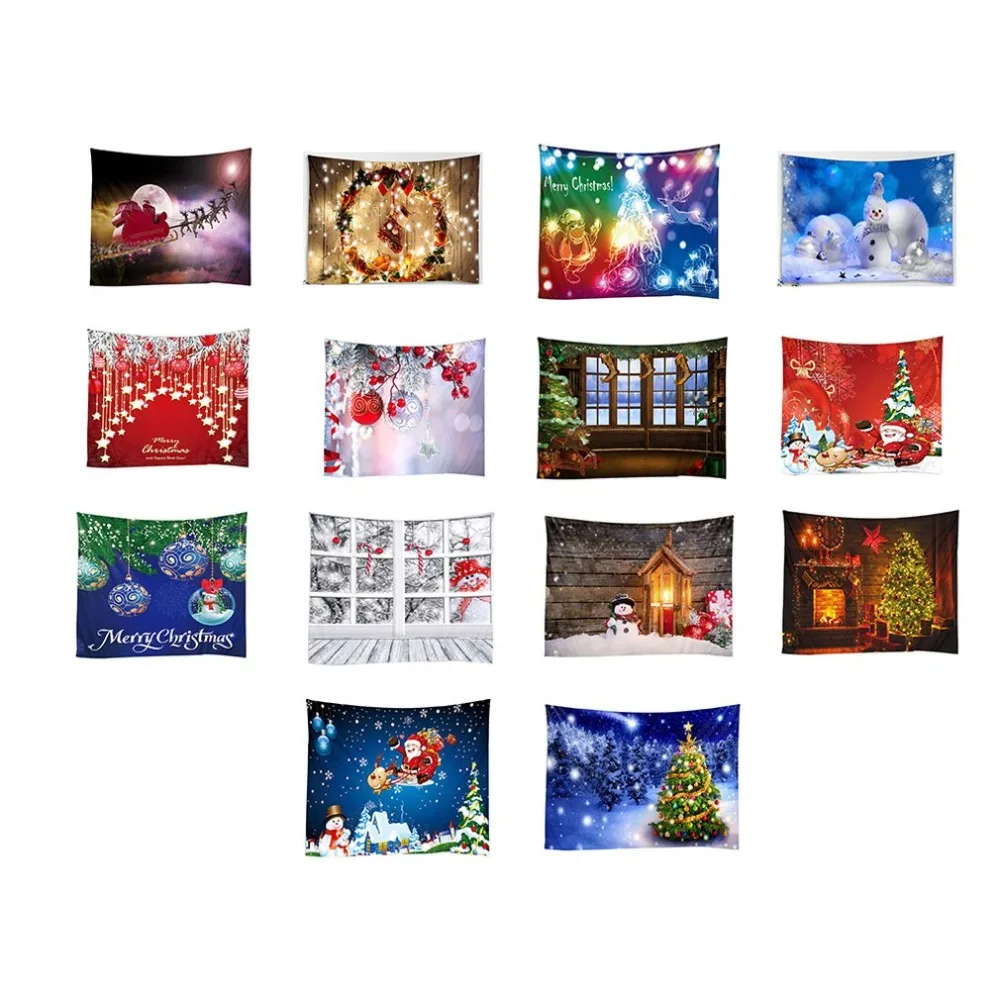 Christmas Tapestry Wall Background Cloth Christmas Santa Claus Home Hanging Cloth Bedroom Living Room Decorative Cloth