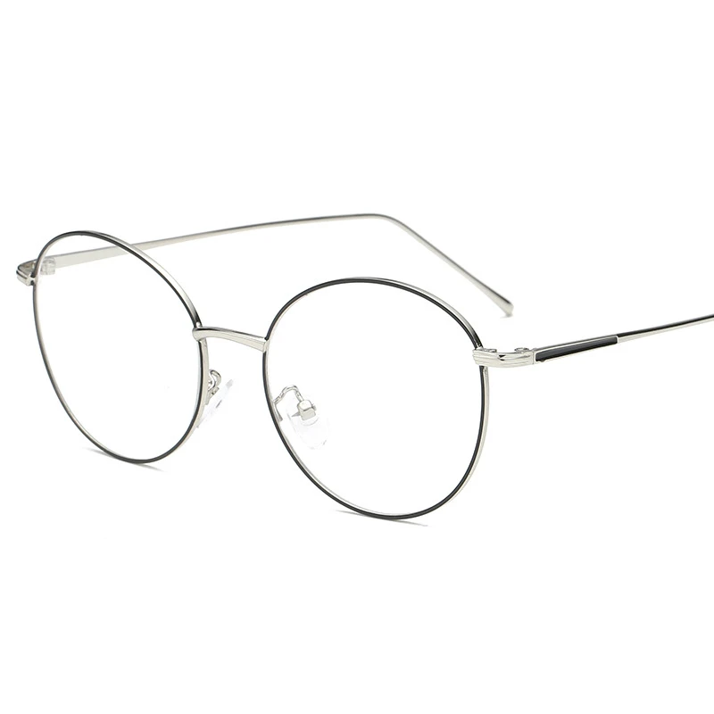 new ultra light unisex flat glasses retro metal round glasses frame no degree reading glasses casual wild reading glasses
