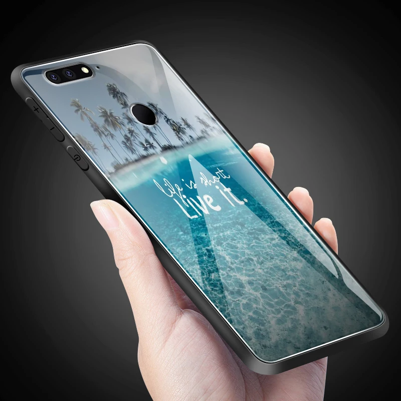 Роскошный чехол для Huawei Honor 6X 7A 7C 7X 8A 8X9 облегченное закаленное стекло Чехлы Y6 Y9 Y7 премьер-профессионал Magic2 Мягкая силиконовая задняя крышка-Чехол