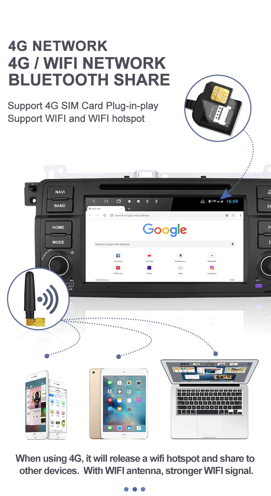 Flash Deal Isudar H53 4G Android 1 Din Auto Radio For BMW/E46/M3/Rover/3 Series Car Multimedia DVD GPS 8 Core RAM 4G ROM 64G DVR Camera FM 8