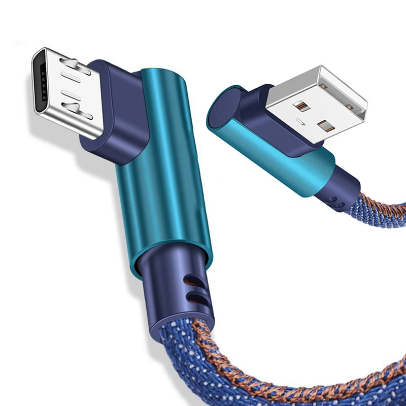 Android Micro USB кабель для передачи данных джинсовая ткань плетение быстрой зарядки Microusb провод для samsung Xiaomi Redmi 5 мобильный телефон 0,25 м 1 м 2 м кабель