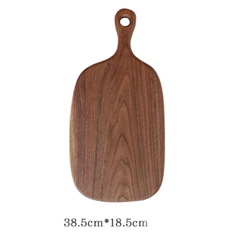 Черный орех цельная деревянная доска для нарезки фруктов западный ресторан твердой древесины доска для хлеба деревянная доска для резки с ручкой - Color: handle large