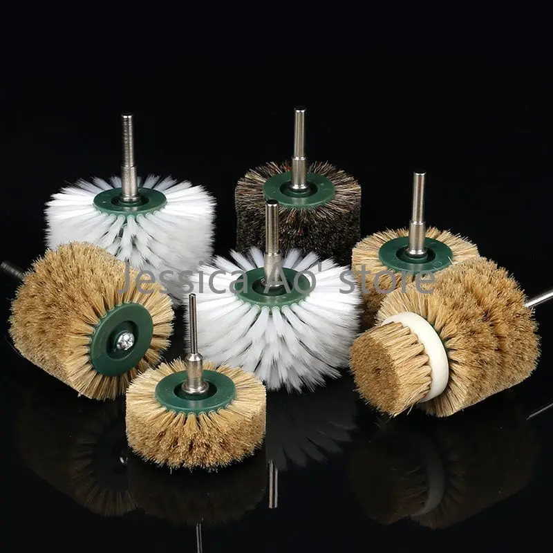 

50-75mm Dia. 2-6 Layers Pig Hair Bristle Brush Power Tool Electric Mill Jade Walnut Bodhi Polishing Brush Gap Cleaning