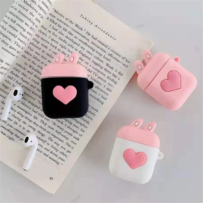 

Cute Wireless Bluetooth Earphone Case For Airpods Protective Cases Silicone Headset Case Charging Headphones Cover Earphone Box