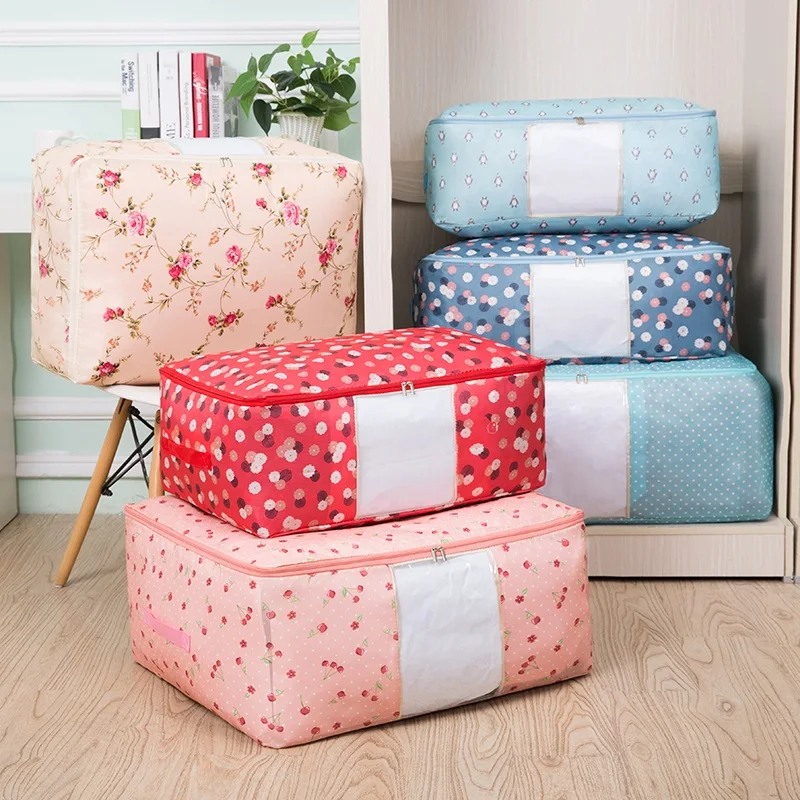 

Fresh Printed Zipper Storage Bag Four Size Colorful Home Storage Supplies Waterproof