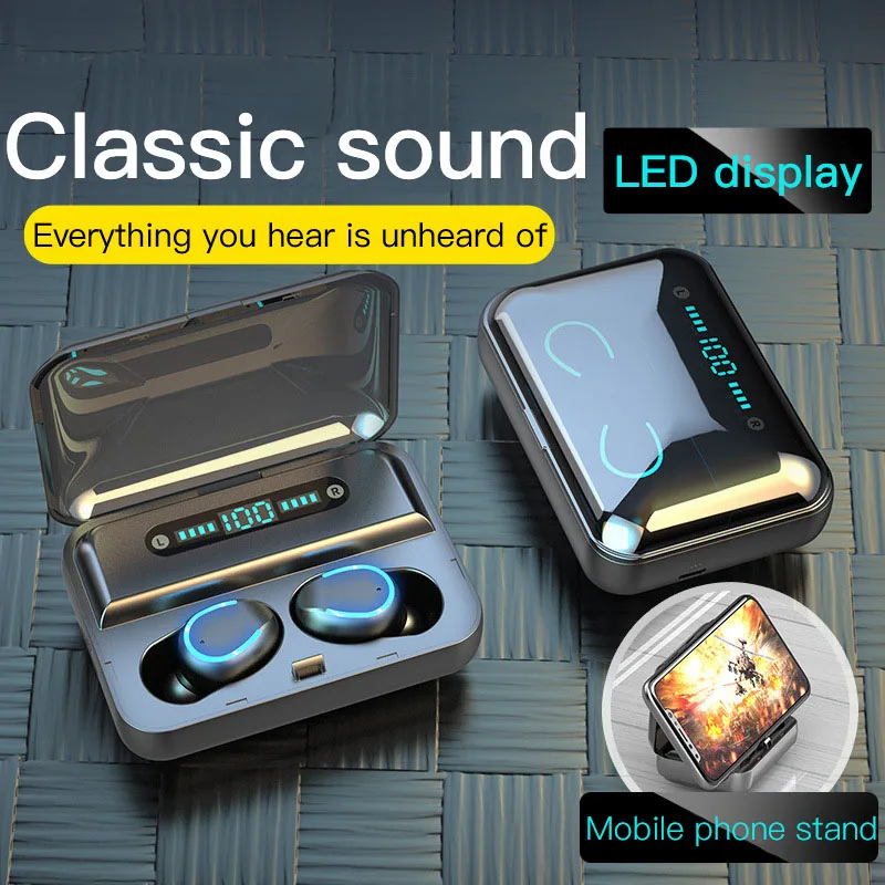 TWS Wireless headphone HiFi Bluetooth Earphones 3500mAh gaming Headsets with LED Display Waterproof Earbuds Charging Box pk i12