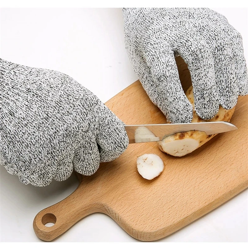 Guanti resistenti al taglio, livello 5, guanti antitaglio, protezione HHPE, guanti da lavoro di sicurezza per cucina, taglio della carne e lavorazione del legno, M
