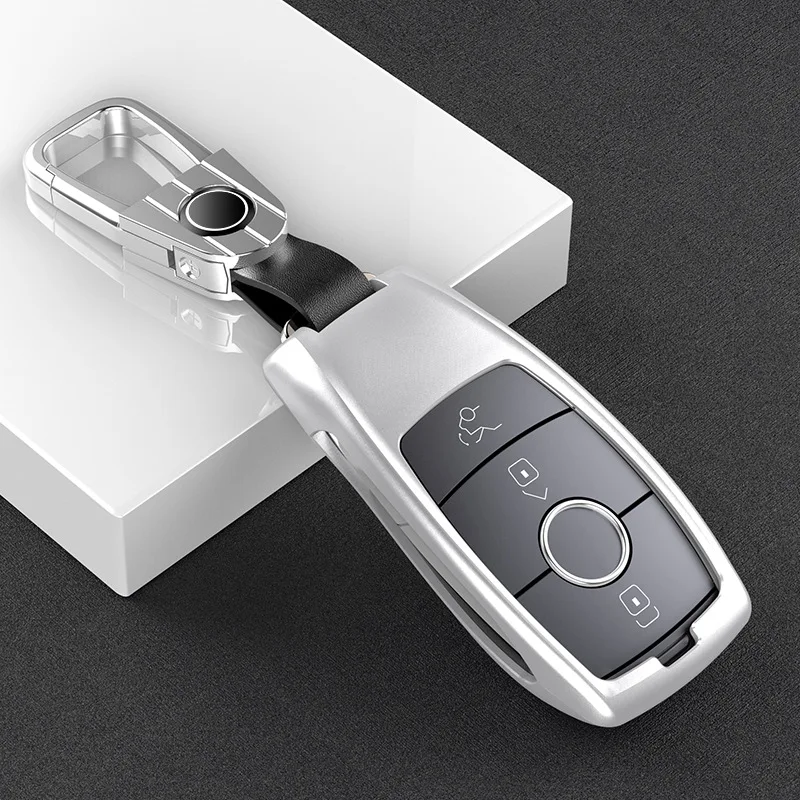 silver-silver Новые чехлы для автомобильных ключей из алюминиевого сплава для Mercedes Benz E Class W213 S класс брелок украшения авто аксессуары для интерьера - Название цвета: silver-silver