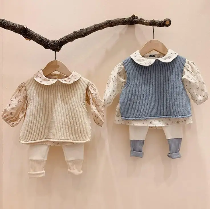 Description Picture 2 of itemNew Toddler Baby Boys And Girls Solid Sleeveless Knit Pullover Vest Sweater Fashion Newborn Baby Knitted Waistcoat Tops