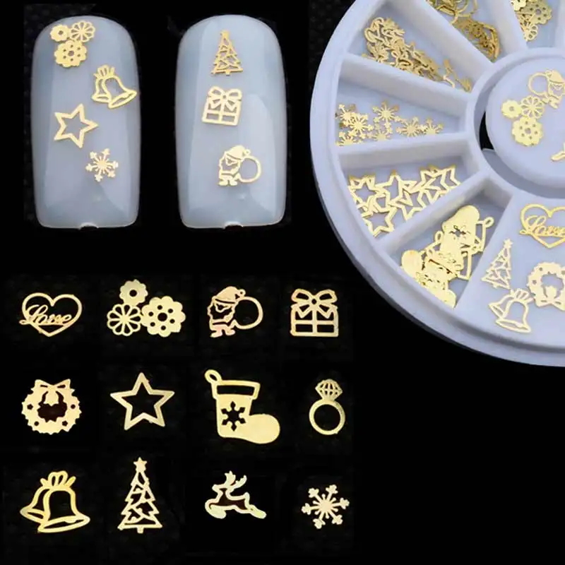 Vopregezi 1 коробка круглое украшение для ногтей в колесе DIY 3D дизайн металлические аксессуары для ногтей