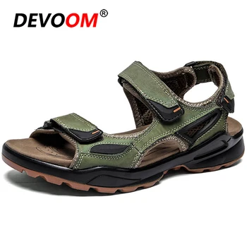 

Summer Outdoor Hiking Sandals Men 2020 Beach Leather Sport Sandals Trekking Shoes Non-slip Rubber Soft Comfort Sandalias Hombre