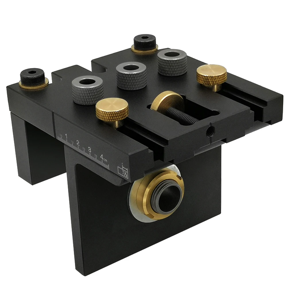 

Hot 3-in-1 Adjustable Drilling Guide Puncher Woodworking Doweling Jig Kit Locator Carpentry Tools with Positioning Clip