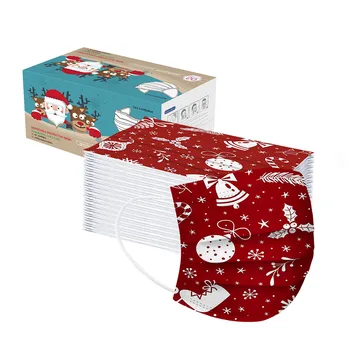 

100PC 3-Layer Disposable Mouth Covers Child Masque High Quality Christmas Protective Face Masks Mascarilla Imprimida Mascarillas