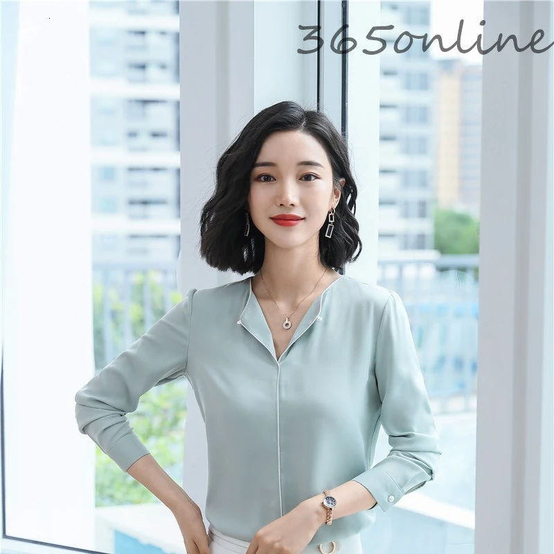 Long Sleeve Fashion OL Styles Blouses and Shirts for Women Business Work Wear Blouse Casual Ladies Tops Clothes | Женская одежда