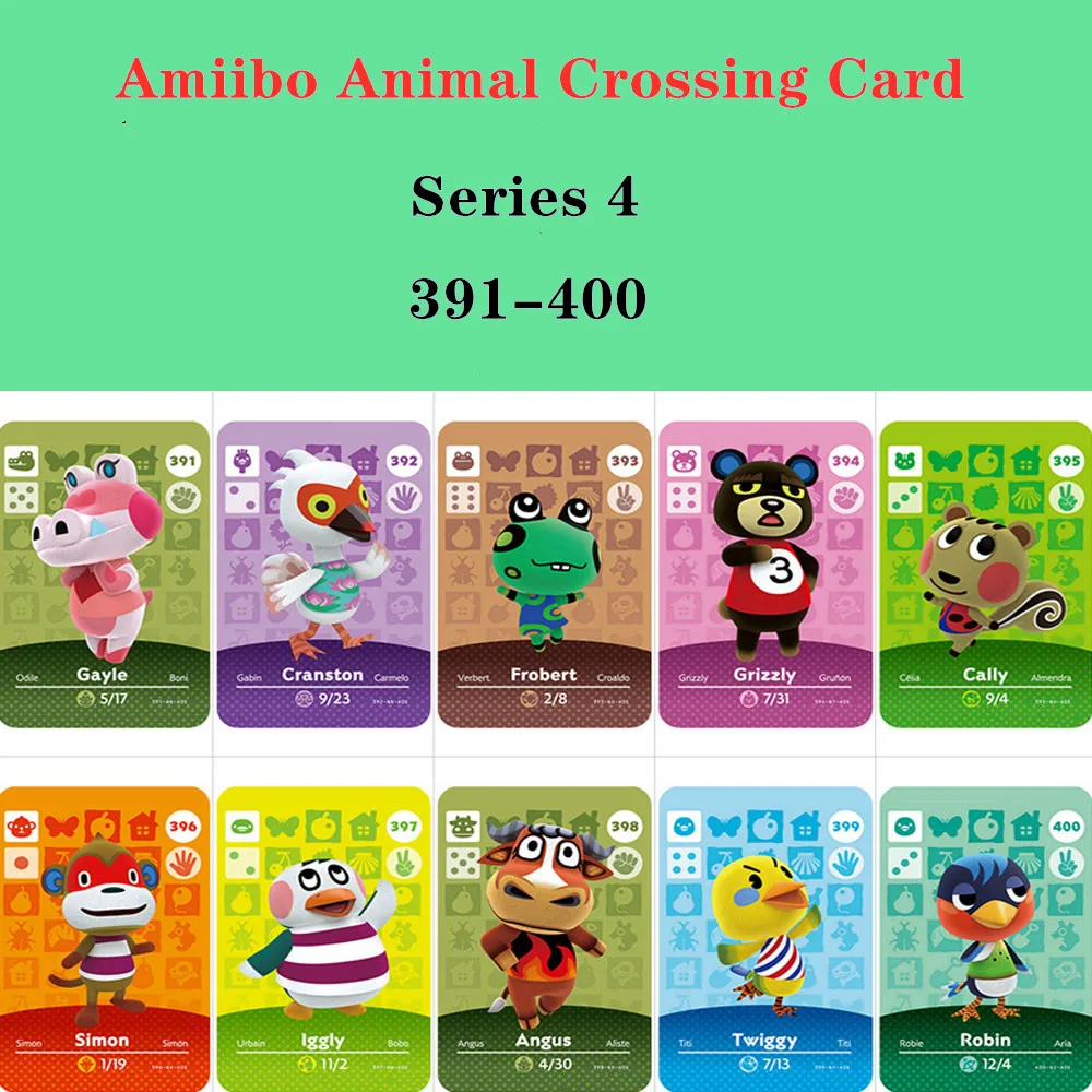 Серия 4(391 400) Twiggy Gayle Iggly Role Animal Crossing Card работа для NS Game Amiibo Поддержка NFC|Карты