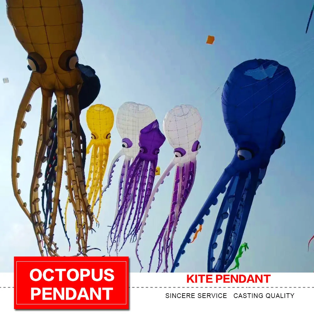 4m Lila Octopus Kite Line Software Power Kite Bunter Schwanz Aufblasbares 