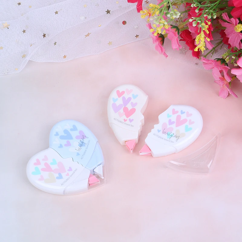 Лента для коррекции сердец Kawaii Канцелярские Принадлежности для студентов офисные школьные принадлежности 2 шт