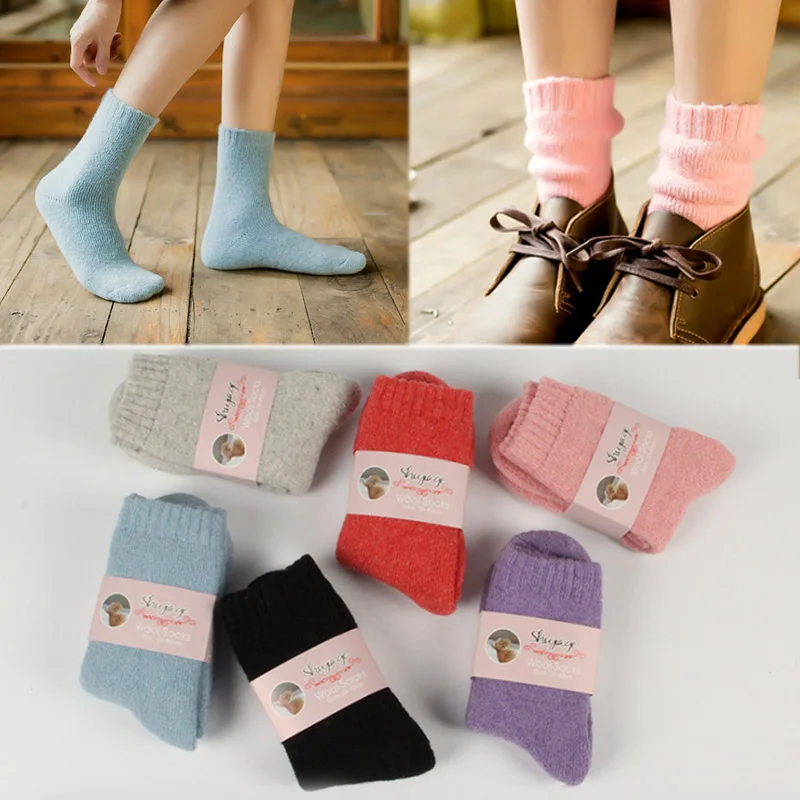 1 пара эластичных носков; Удобные однотонные теплые женские носки из кроличьей шерсти; регулируемый размер; мягкие Утепленные зимние носки; 7 цветов
