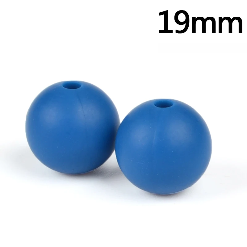 19 мм Круглый Силиконовый Прорезыватель для зубов из бусин DIY силиконовые бусины для прорезывания зубов силиконовые свободные шарики игрушки для детей прорезыватель BPA безопасный - Цвет: Vivid blue