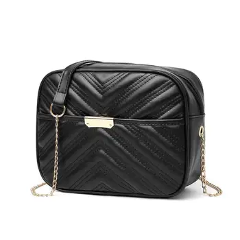 

Women Simple PU Leather Crossbody Bags Solid Color Chain Shoulder Messenger Handbag Casual Shopping Purse Bolsas Feminina Mujer