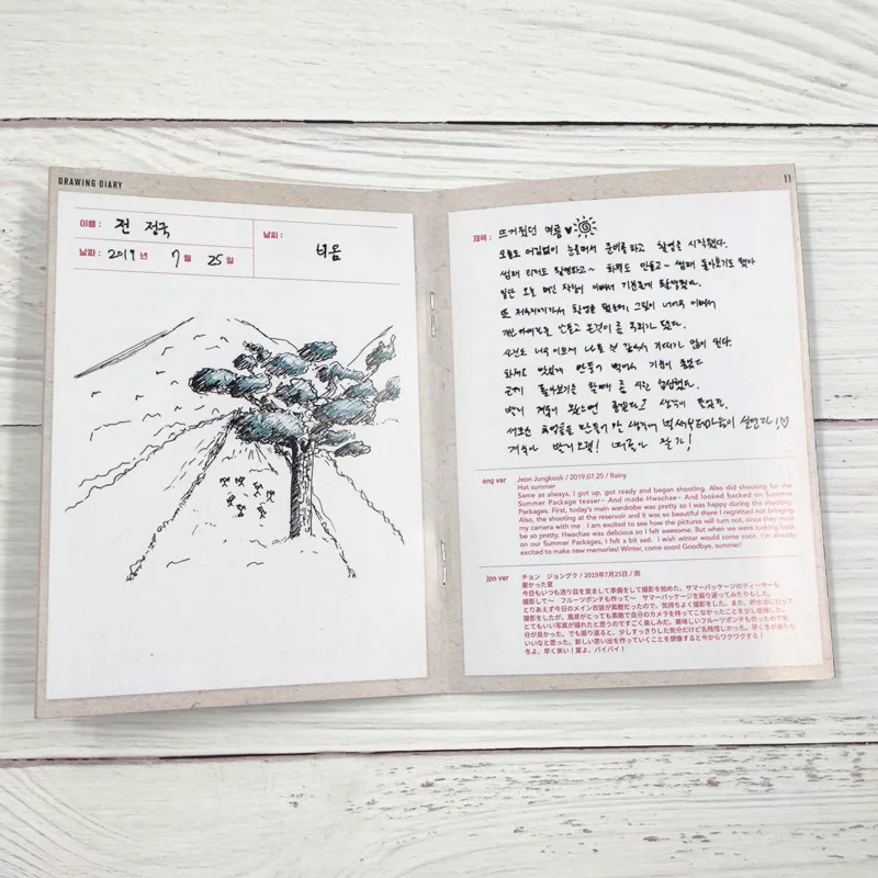 BANGTAN BOYS diary летняя фотография домашний однодневник альбом книга