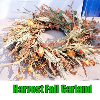 

Front Door Harvest Fall Garland 24inch Thanksgiving Festival Celebration